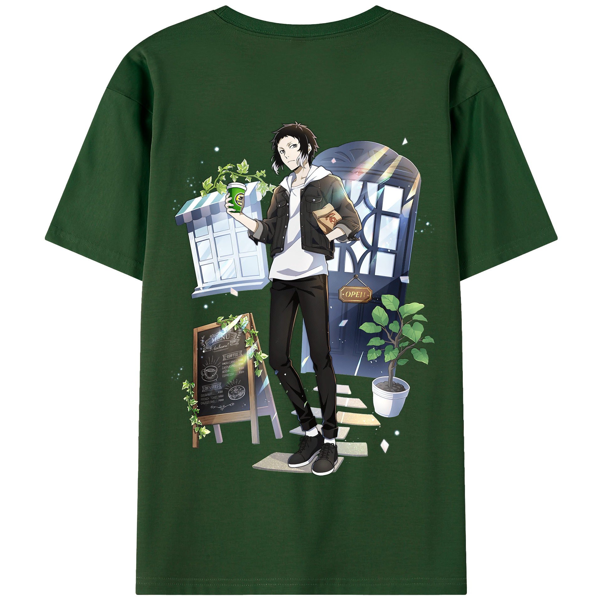 （画像用） 文豪ストレイドッグス Bungo Stray Dogs 綿100％半袖Tシャツ（背面プリント）